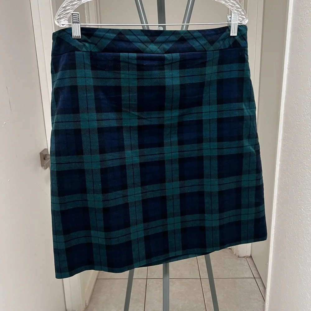 Talbots Tartan Velvet Plaid Skirt